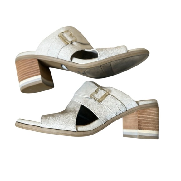 Dr. Scholl's Spellbound Sandals Women's 8M Open Toe Block Heel Taupe Slip-On - Picture 1 of 11